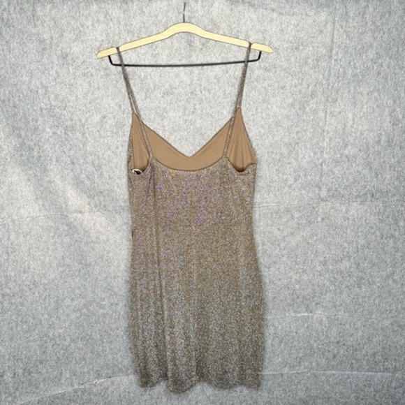 Lulus Forever Your Girl Metallic Body-con‎ Minidress in Olive Silver- Sz XL - Picture 2 of 5